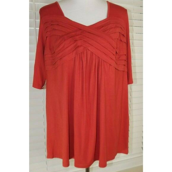 Jessica London Tops - NWT JESSICA LONDON Pullover Cross Front TOP - Size 12 - Autumn Orange SHIRT